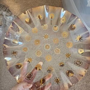 mid century modern Atomic starburst glass plate